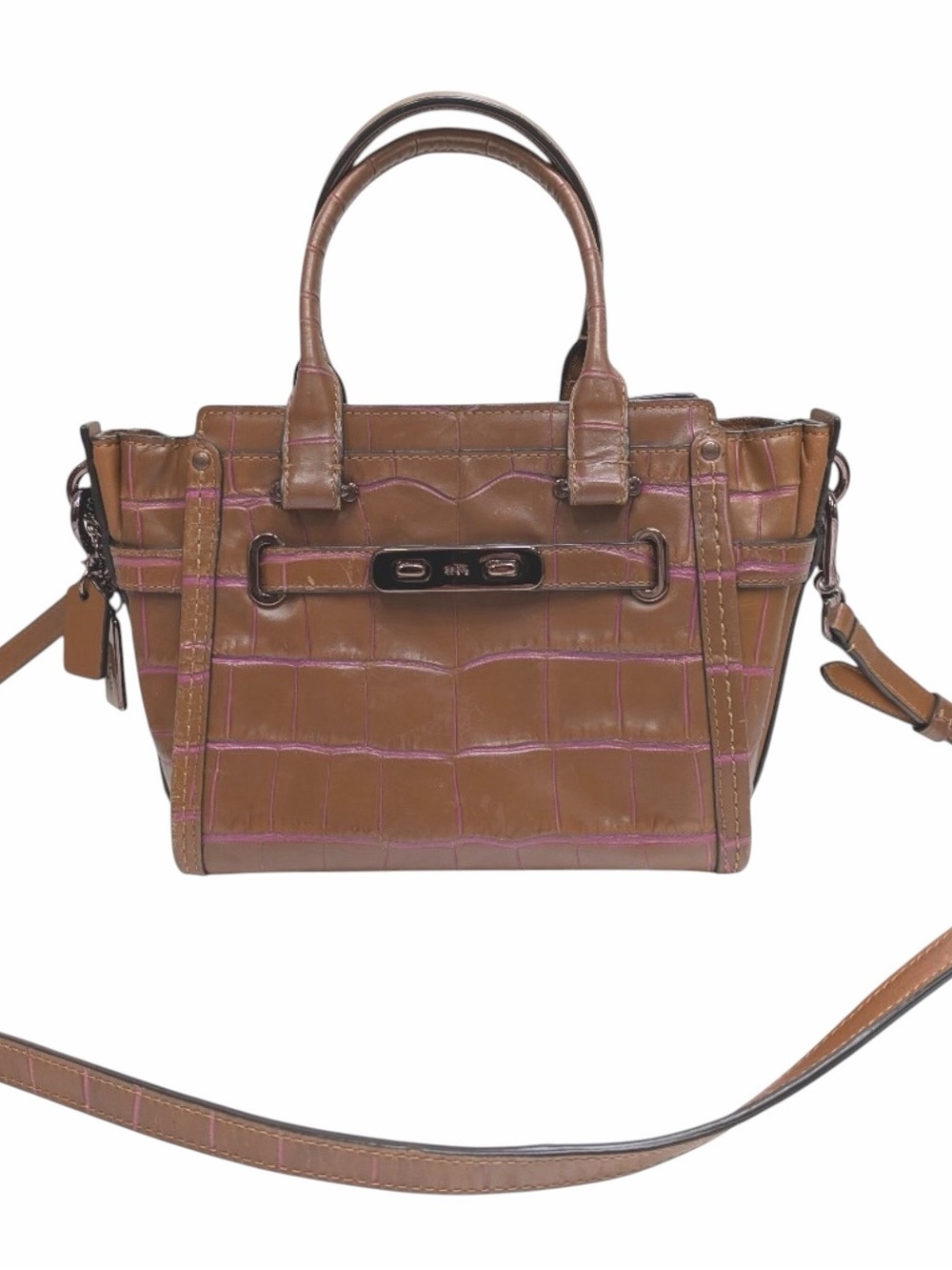 Coach Swagger 21 Croc Embossed Carryall